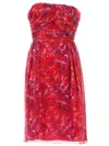 Giambattista Valli Printed Strapless Dress In Red