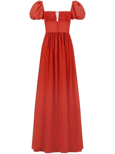 Giambattista Valli Puff-sleeve Maxi Dress In Orange