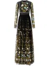 Giambattista Valli Ramages-embroidered Silk-tulle Gown In Black