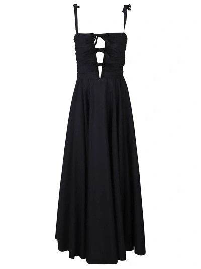 Giambattista Valli Rear Zip Flare Long Dress In Black