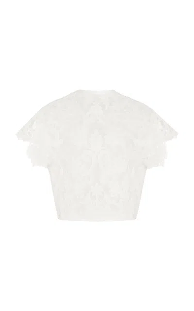 Giambattista Valli Rebrode Lace Top In White
