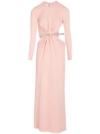 Giambattista Valli Rhinestone Embellished Long Dress In Pink