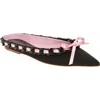 Giambattista Valli Ribbon & Chain Pointed Toe Mule In Black