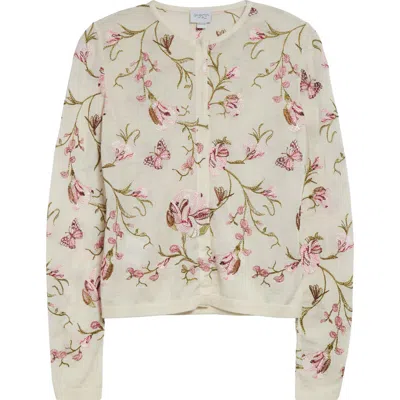GIAMBATTISTA VALLI GIAMBATTISTA VALLI ROSE EMBROIDERED CASHMERE & SILK CARDIGAN