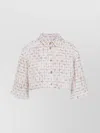 Giambattista Valli Knitted Grid-pattern Cropped Shirt