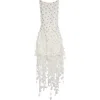 Giambattista Valli Rosebud Embroidered Fringe Hem Dress