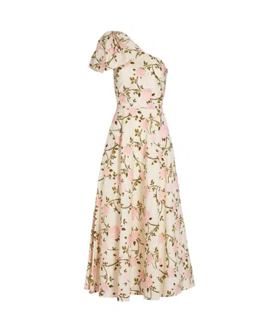 Giambattista Valli Rosier-print One-shoulder Dress In Ivory/multi