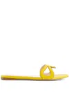 Giambattista Valli Round-toe Leather Slides In Yellow