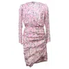 Giambattista Valli Ruched Floral-print Mini Dress In Pink Silk In Pink