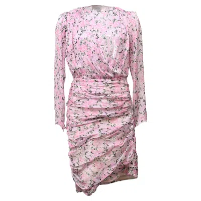 Giambattista Valli Ruched Floral-print Mini Dress In Pink Silk