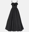 Giambattista Valli Ruched Pleated Cotton Gown In Black