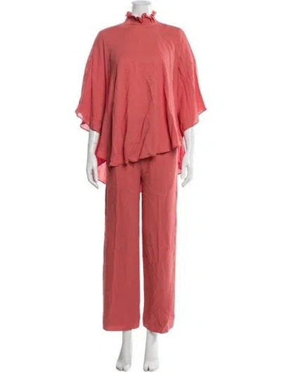 Pre-owned Giambattista Valli Ruffle Embellishment Pant Set In Pink