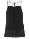 Giambattista Valli Ruffle Hem Dress In Black