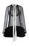 Giambattista Valli Ruffled Chiffon Mini Dress In Black