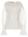 Giambattista Valli Ruffle Collar Shirt In White