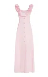 Giambattista Valli Ruffled Cotton Poplin Maxi Dress In Pink