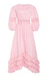 Giambattista Valli Ruffled Embroidered Dress In Pink