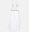 Giambattista Valli Jacquard Peplum Maxi Dress In White