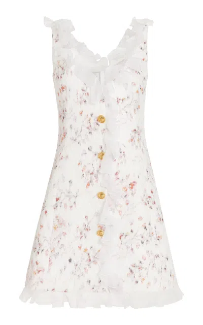 Giambattista Valli Ruffled Jacquard Mini Dress In Multi