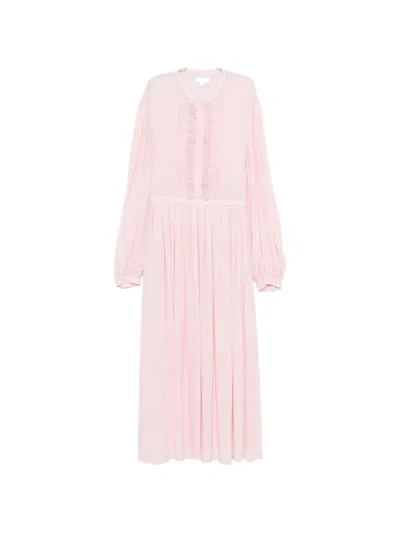 Giambattista Valli Ruffled Midi Dress In Pink