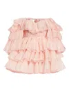 Giambattista Valli Ruffled Off-shoulder Mini Dress In Pink