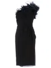 Giambattista Valli Ruffled One-shoulder Dress In Black