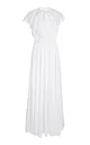 Giambattista Valli Ruffled Popeline Maxi Dress In White