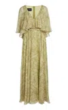 Giambattista Valli Ruffled Printed Georgette Maxi Dress In Green