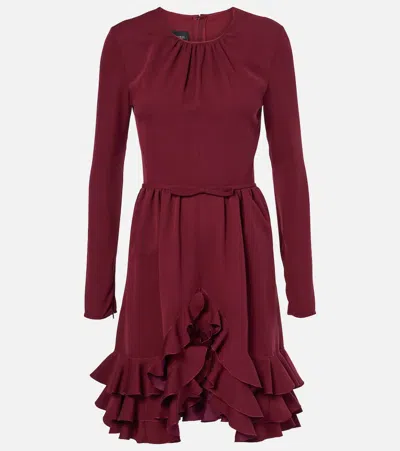 Giambattista Valli Ruffled Silk Crêpe Minidress In Red