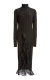 Giambattista Valli Ruffled Wool Lamé Midi Dress In Black