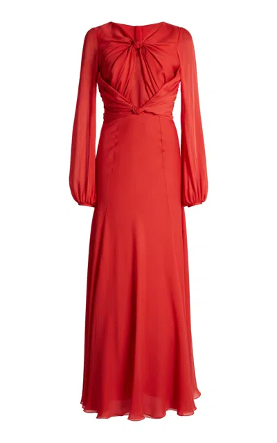 Giambattista Valli Sable Knot-detail Maxi Dress In Red