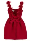 Giambattista Valli Satin Mini Dress With Structured Balloon Skirt In Red