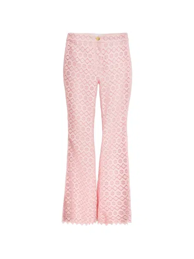 Giambattista Valli Scalloped Flared Trousers In Pink