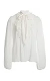 Giambattista Valli Scarf-detailed Sable Blouse In Ivory