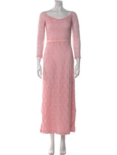 Pre-owned Giambattista Valli Scoop Neck Long Dress In Pink