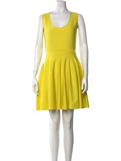 Pre-owned Giambattista Valli Scoop Neck Mini Dress In Yellow