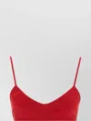 Giambattista Valli Red Viscose Knit Bra With Sweetheart Neckline In Red