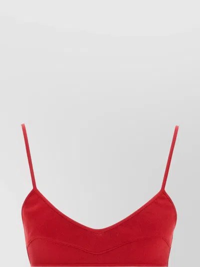 Giambattista Valli Seamless Knit Bra Adjustable Straps In Red