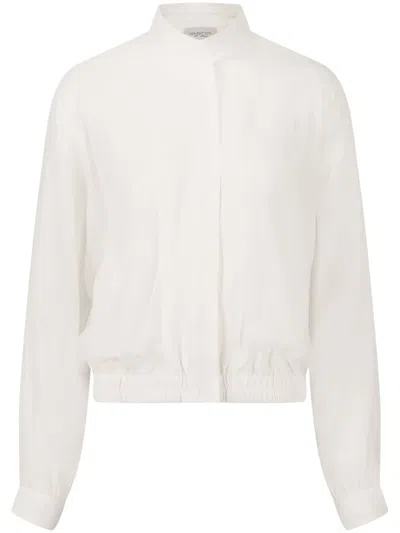Giambattista Valli Semi-sheer Cotton-blend Jacket In White