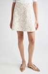 Giambattista Valli Sequin Bouclé A-line Skirt In Ivory/multi