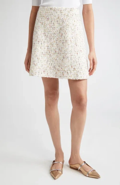 Giambattista Valli Sequin Bouclé A-line Skirt In Ivory/multi