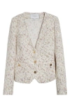Giambattista Valli Sequin Bouclé Tweed Jacket In Ivory/multi