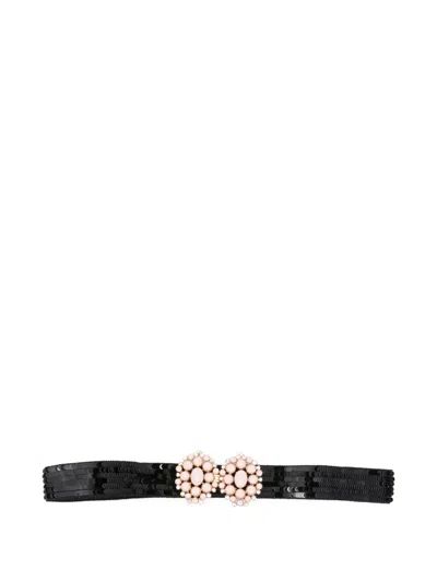 Giambattista Valli Sequin Crystal-embellished Belt In Black