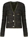 Giambattista Valli Sequin-embellished Tweed Jacket In Black