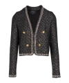 Giambattista Valli Bouclé Sequin-embellished Jacket In Black
