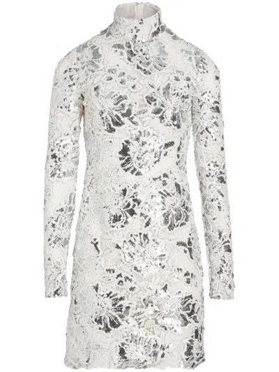 Giambattista Valli Sequin Macaramé Mini Dress In 白色
