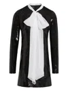Giambattista Valli Bow Neck Long Sleeve Sequin Minidress In Black