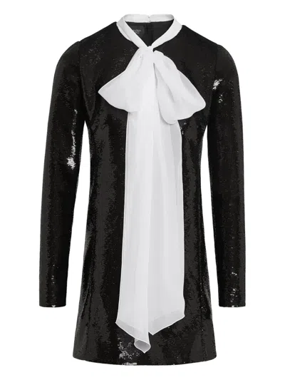 GIAMBATTISTA VALLI SEQUIN SELF-TIE NECK DRESS
