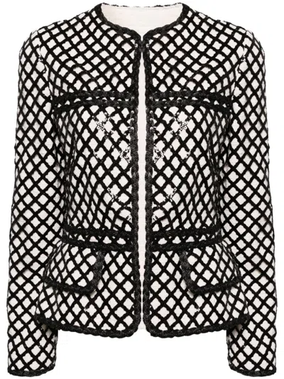 Giambattista Valli Sequined Bouclé Jacket In White
