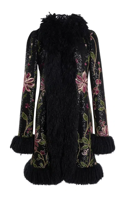 Giambattista Valli Sequined Coat In Black